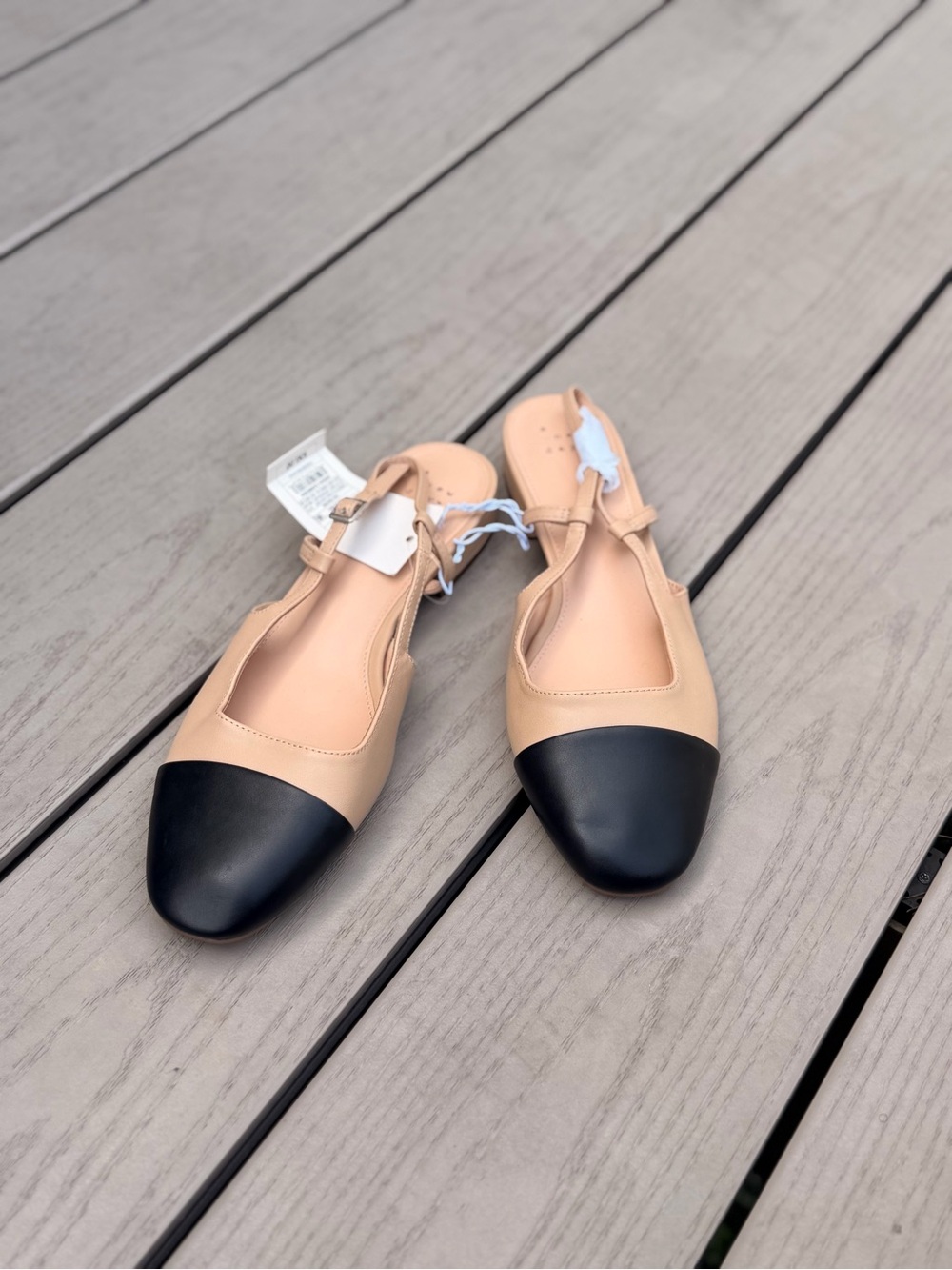 a new day Nude and Black Two-Tone Slingback Flats